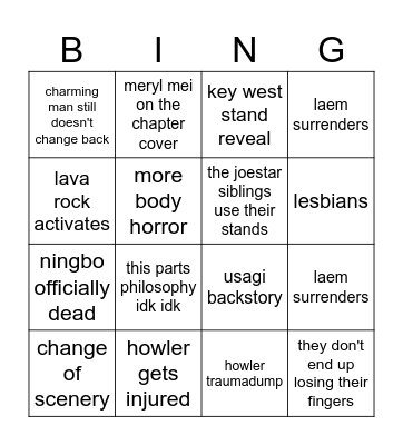 chapter 28 Bingo Card