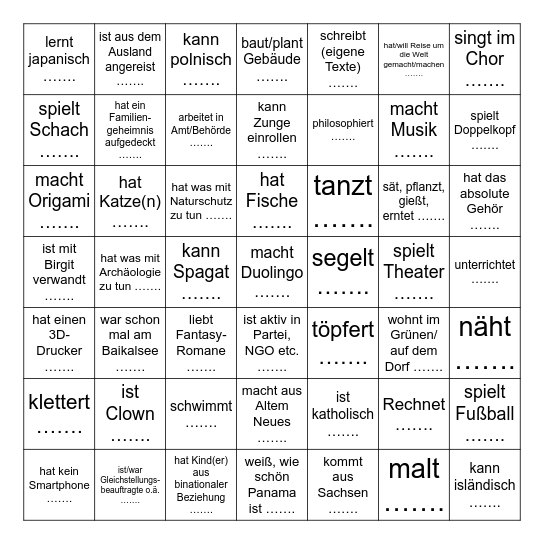 BIrgit & Nadja GOO Bingo Card