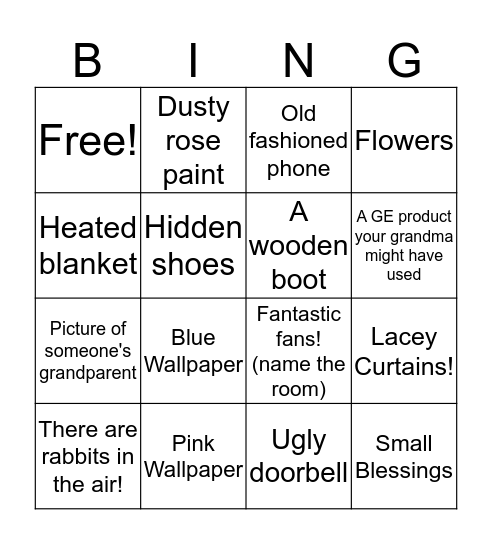A GRAND OLD BINGO! Bingo Card