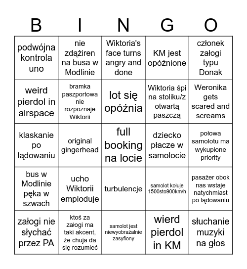Getting back home Bingo Card