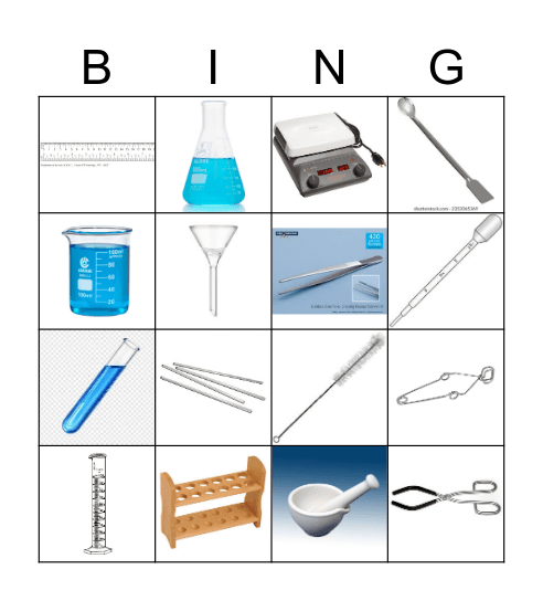 Lab Equipment Bingo Card
