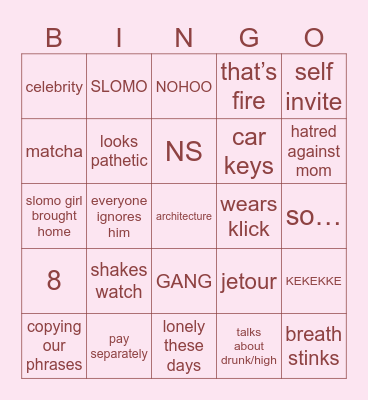 Luis Bingo Card