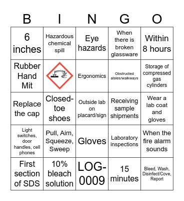 Safety Bingo Card