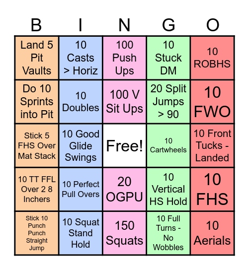 Golds Bingo Card