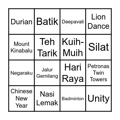 Merdeka Bingo! Bingo Card