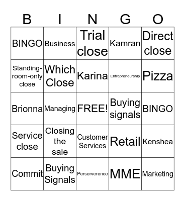 Closing Concepts And Techniques Bingo Card