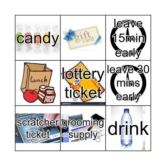 Prize Chart  Bingo Card