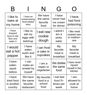 FACS Bingo Card