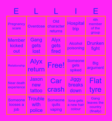 Chloroform '25 Bingo Card