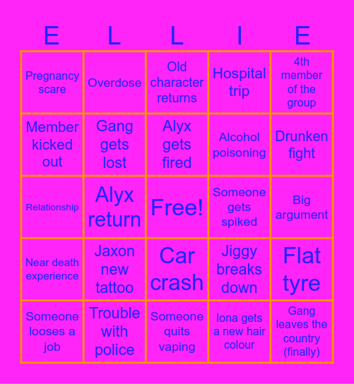 Chloroform '25 Bingo Card