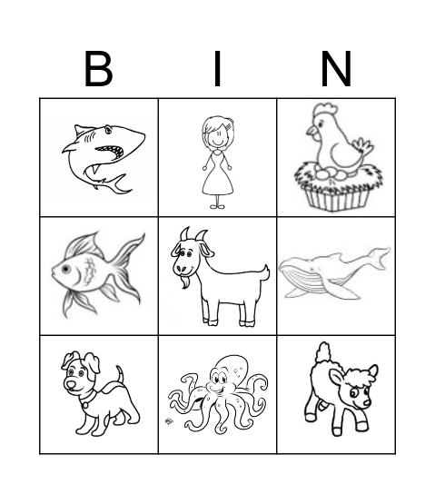 Bingo Animales Bingo Card