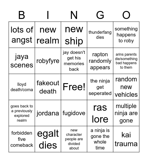 dr3 pt2 bingo Card