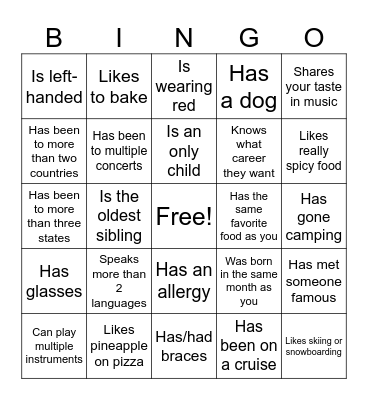 Icebreaker Bingo: Find Someone Who Bingo Card