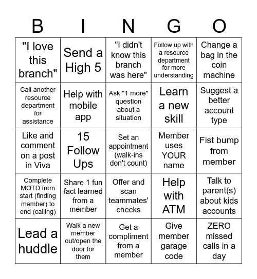 Harrison Square Bingo Card