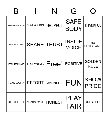 Arch Bingo Card