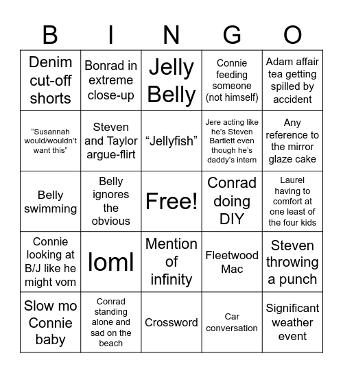 ep 7 Bingo Card