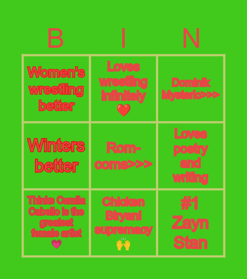 Ricky's bingo Card