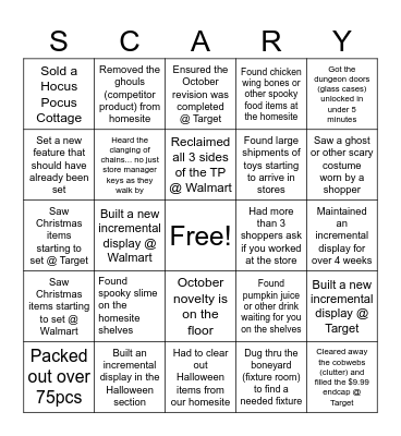 Halloween BINGO Findings!!Built Bingo Card
