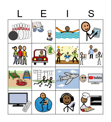 Leisure Activites Bingo Card