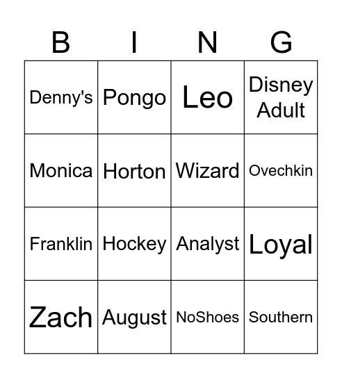 Happy Birthday Zach! Bingo Card