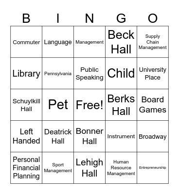 HUMAN Bingo Card