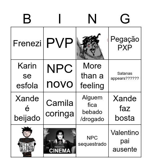 Monstrosity Bingo Card