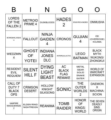 GAMESCOM 2025 Bingo Card