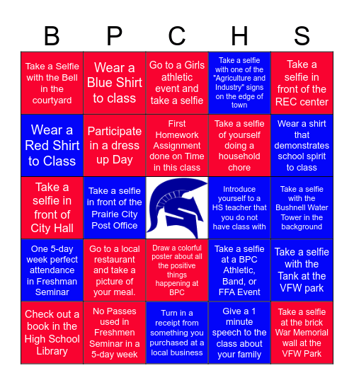 FRESHMEN SEMINAR BINGO Card