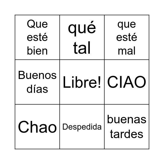 Diversidad Bingo Card