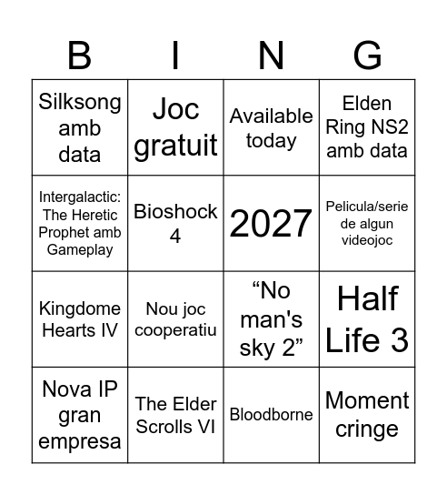 Gamescom 2025 Bingo Card