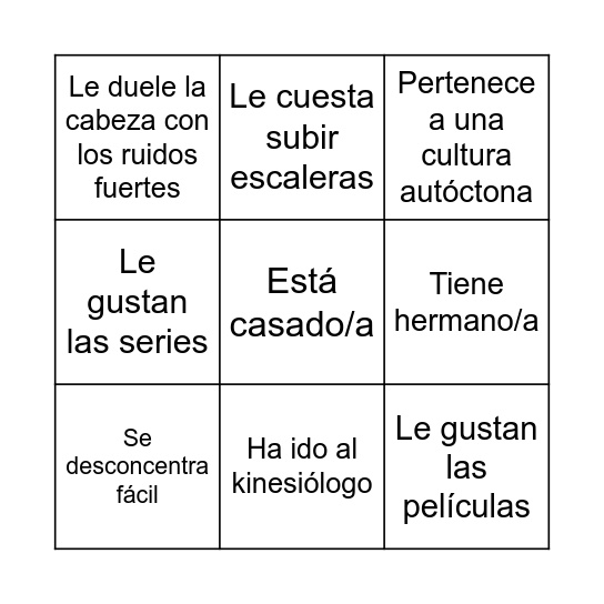 Diversidad Bingo Card
