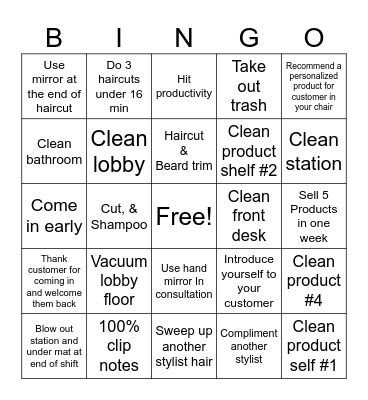 Longitude Great Clips Bingo! Bingo Card