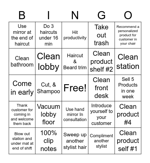 Longitude Great Clips Bingo! Bingo Card