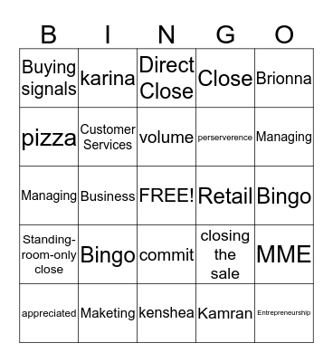 Closing Concepts And Techniques Bingo Card