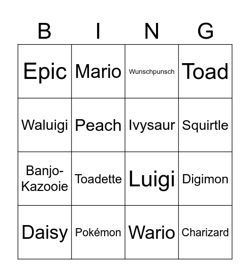 Bingo Card