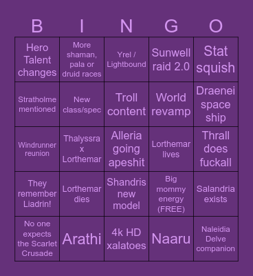 Midnight Bingo Card