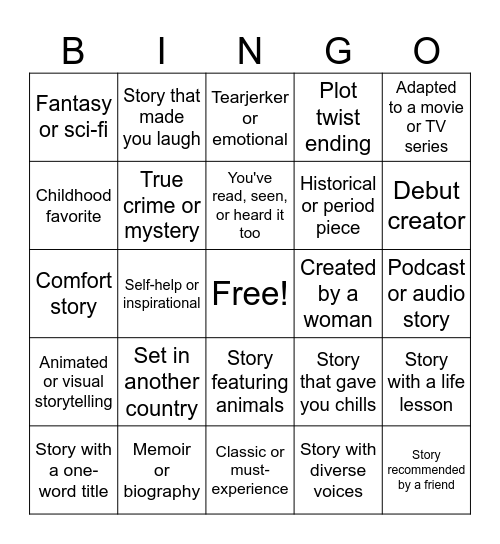 Story Bingo Card