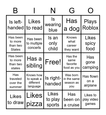 Icebreaker Bingo: Find Someone Who Bingo Card