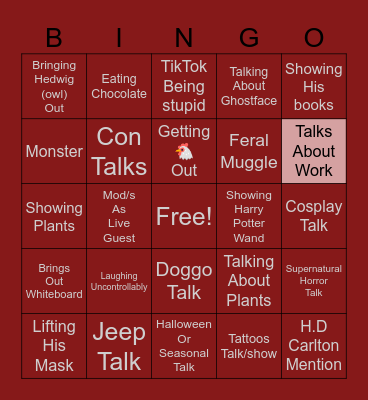 Muggle Live Bingo Card