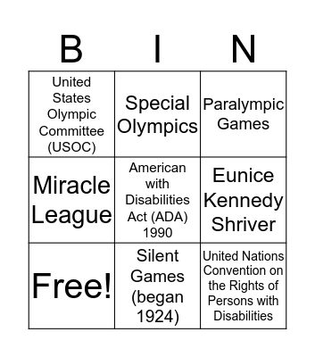 Women with Disabilities in Sports Bingo Card