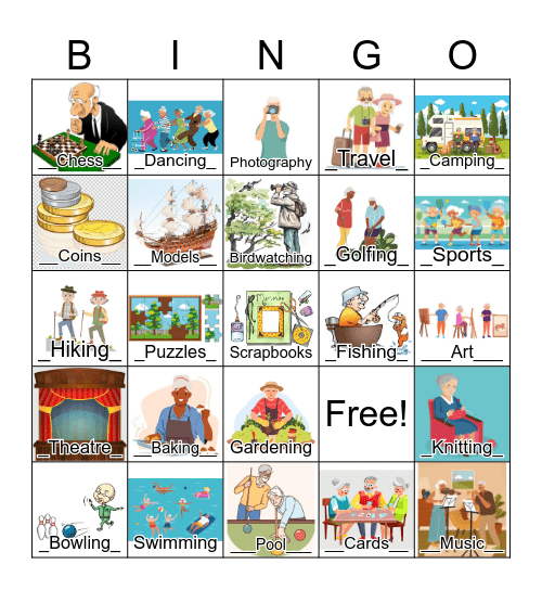 Hobby Bingo Card