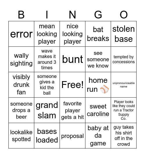 fenway bingo Card