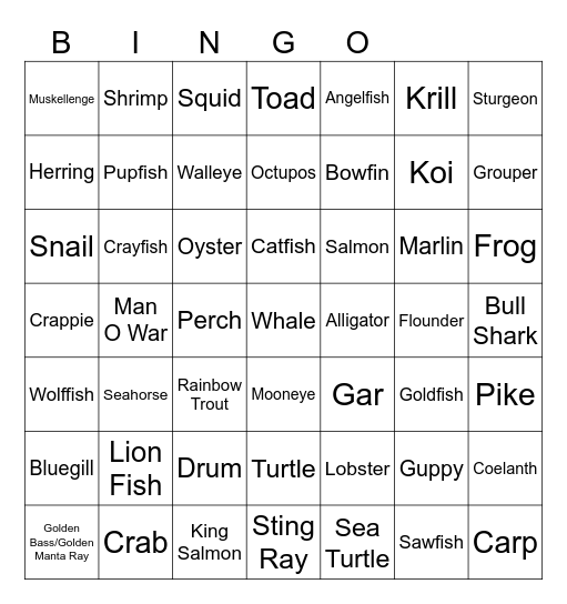 Webfishing Bingo Card Bingo Card