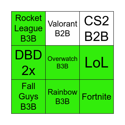 Win Challenge Bingo Card