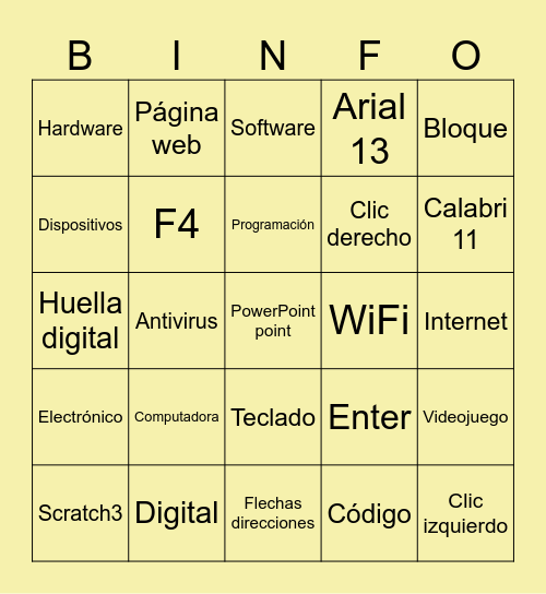 Binformática Bingo Card