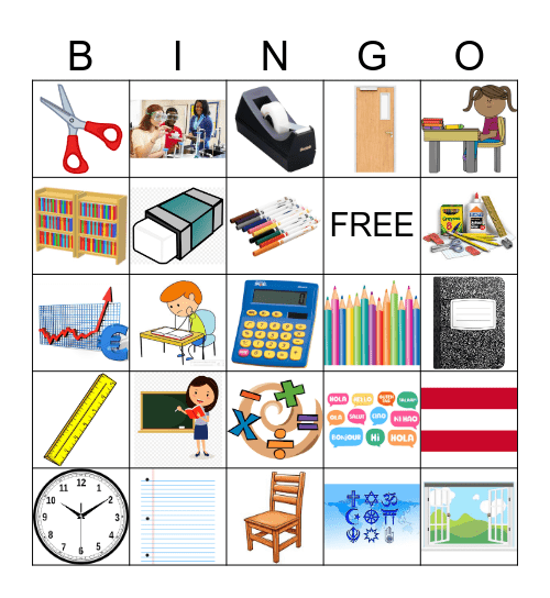 School Bingo Card