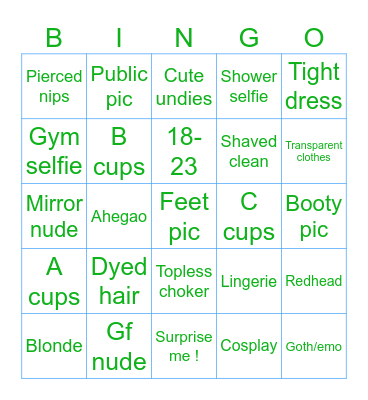Nudes Bingo Card