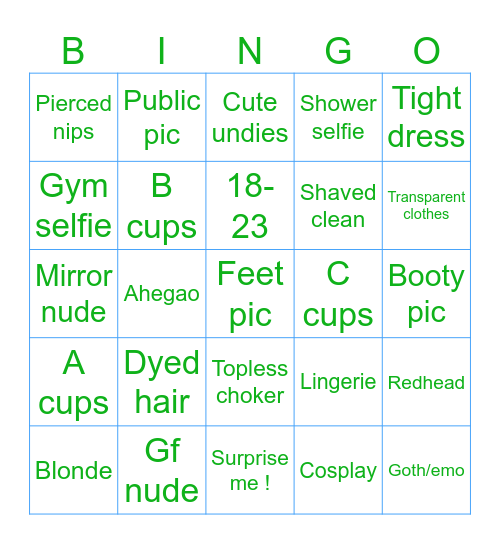 Nudes Bingo Card