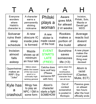 A NURSING HOME AWAKENING Bingo Card