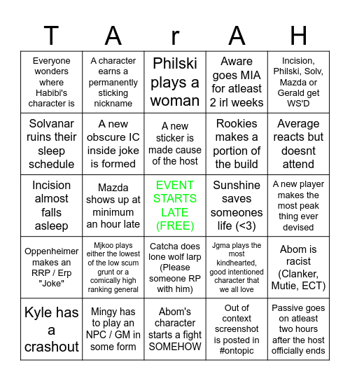 A NURSING HOME AWAKENING Bingo Card